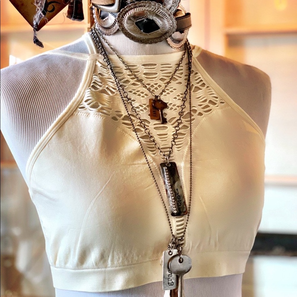 LAST ONE - Cream High Neck Bralette - 2X/3X